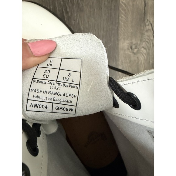Doc Dr. Martens Women's Zavala Air Wair White Combat Leather Boots Size 8 - Picture 5 of 5
